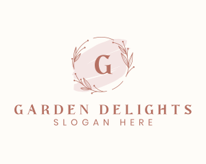 Aesthetic Wreath Wedding Organizer logo design