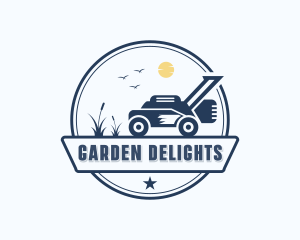 Lawn Mower Grass Cutting logo design