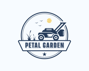 Lawn Mower Grass Cutting logo design