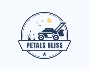 Lawn Mower Grass Cutting logo design