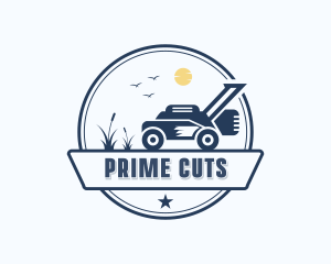 Lawn Mower Grass Cutting logo design