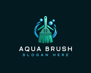 Cleaning Broom Wash logo design