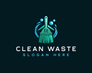 Cleaning Broom Wash logo design