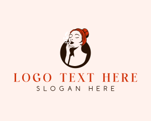 Girl Smoking Cigarette Logo