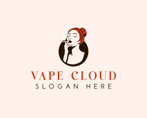 Girl Smoking Cigarette logo design