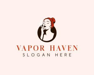 Girl Smoking Cigarette logo design