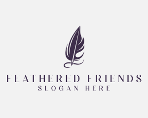 Writing Feather Author  logo design