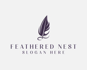 Writing Feather Author  logo design