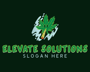 Smoking Cannabis Leaf logo