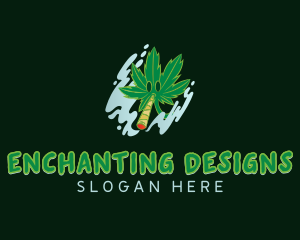 Smoking Cannabis Leaf logo