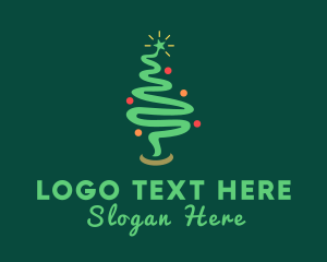 Christmas Tree Ribbon Swirl logo