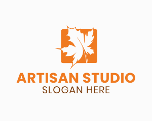 Orange Maple Leaf logo design