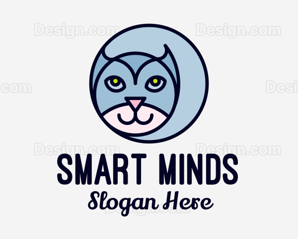 Round Pet Cat Logo