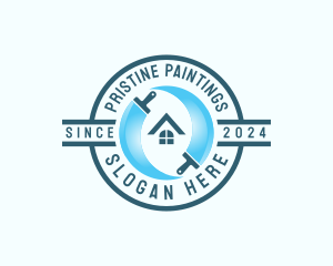 Paint Brush Renovation Painting logo design