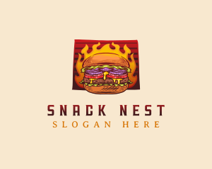 Bison Burger Wyoming  logo design