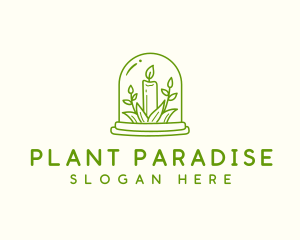 Candle Plant Monoline logo design