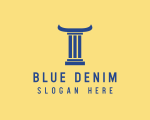 Blue Pillar Horns logo design