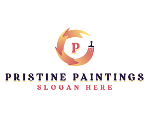 Paint Brush Splash logo design