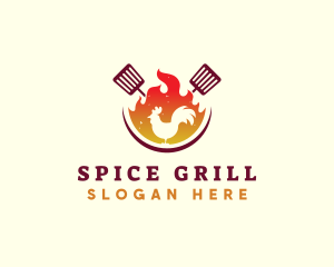 Flame Chicken Barbecue logo design