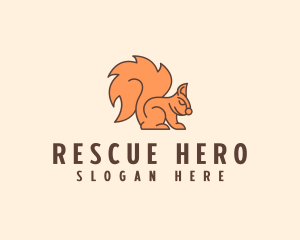 Retro Squirrel Cartoon logo design