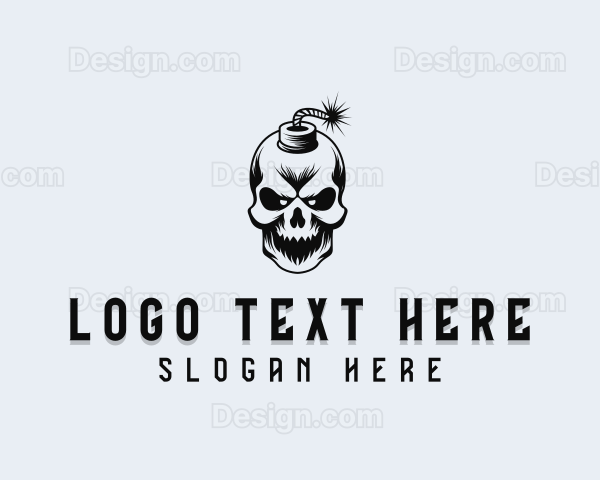 Skull Bomb Mercenary Logo