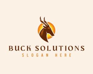 Antelope Horn Deer logo design