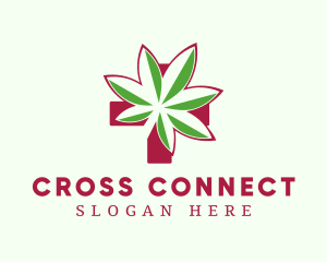 Marijuana Medicine Cross logo design