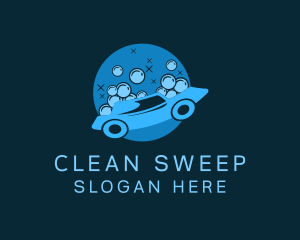 Car Wash Bubble Cleaning logo design