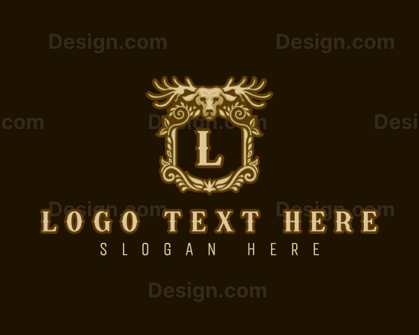 Antler Floral Frame Logo