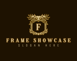Antler Floral Frame logo