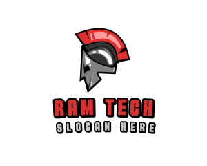 Spartan Helmet Roman Gaming logo design