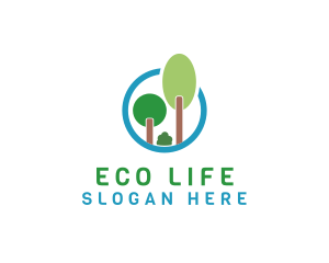 Trees Eco Forest logo design