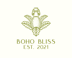 Organic Fermented Tea Bottle logo design