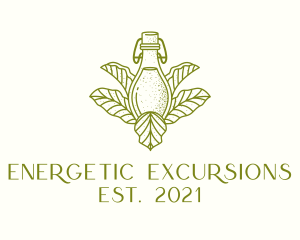 Organic Fermented Tea Bottle logo design