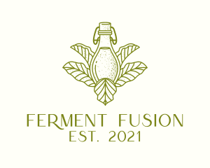 Organic Fermented Tea Bottle logo design