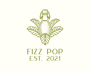 Organic Fermented Tea Bottle logo design