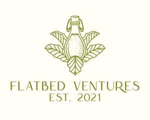 Organic Fermented Tea Bottle logo design