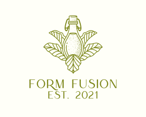 Organic Fermented Tea Bottle logo design