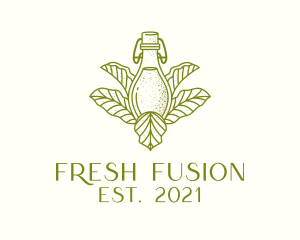 Organic Fermented Tea Bottle logo design