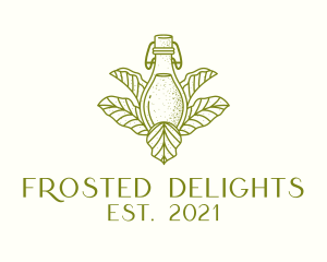 Organic Fermented Tea Bottle logo design