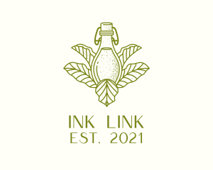 Organic Fermented Tea Bottle logo design