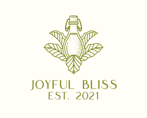 Organic Fermented Tea Bottle logo design