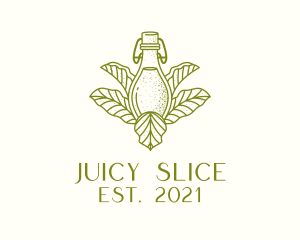 Organic Fermented Tea Bottle logo design