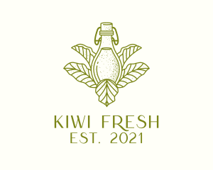 Organic Fermented Tea Bottle logo design