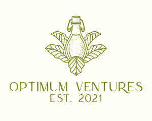 Organic Fermented Tea Bottle logo design