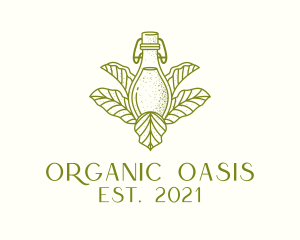 Organic Fermented Tea Bottle logo design