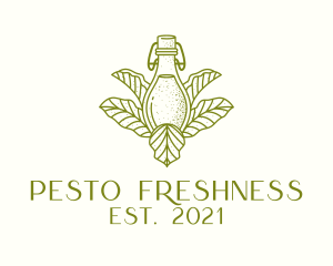 Organic Fermented Tea Bottle logo design