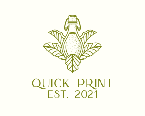 Organic Fermented Tea Bottle logo design