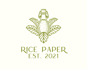 Organic Fermented Tea Bottle logo design