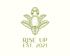 Organic Fermented Tea Bottle logo design